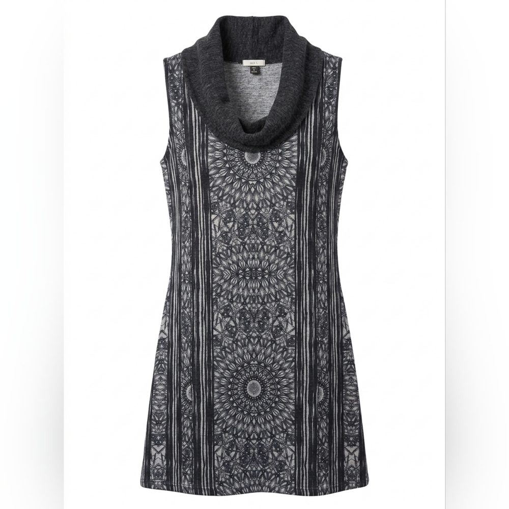 Mismash Black & Gray Sleeveless Cowl-Neck Midi Dress